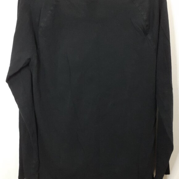 Victoria's Secret PINK Shirt Long Sleeve Black, White Logo SZ Med Cotton Hi Lo - Picture 2 of 7